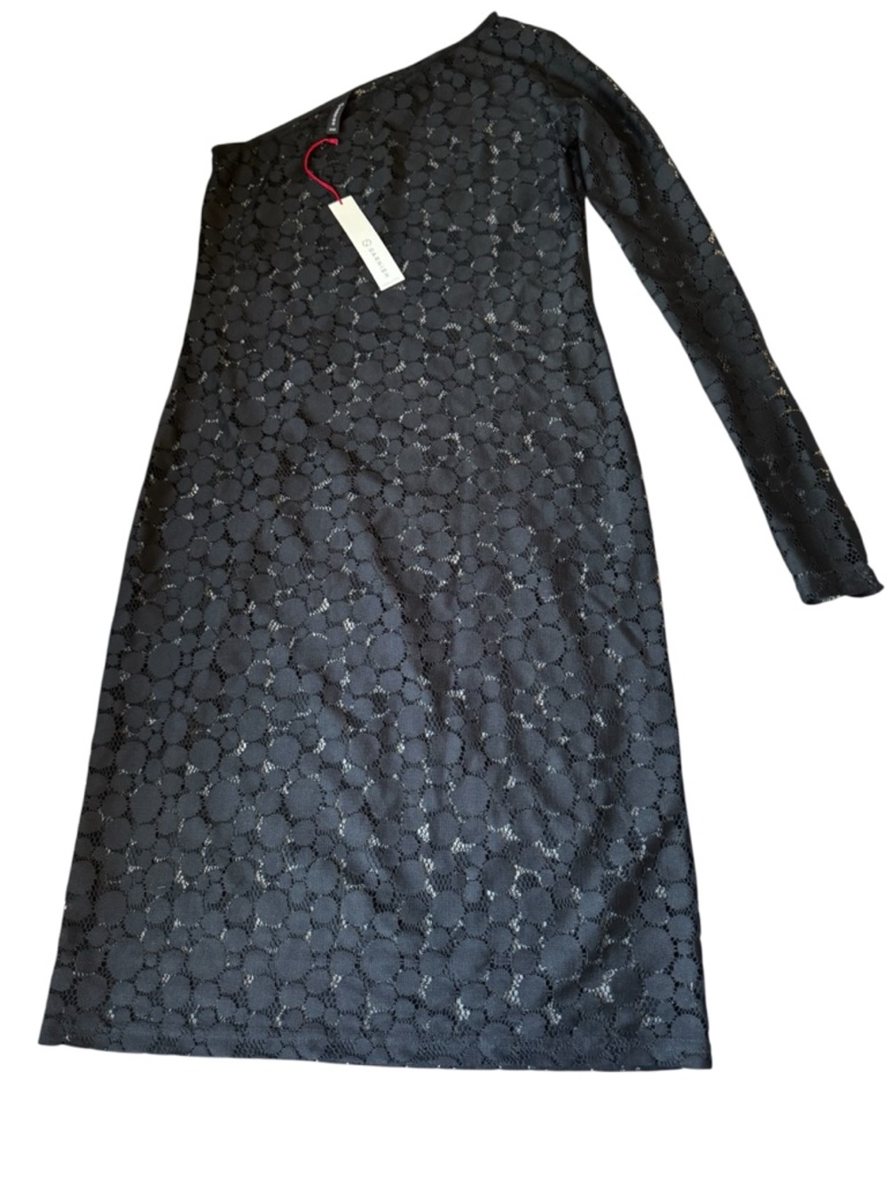 Garnish PDX Black Sheer Geometric Pattern Dress Size S New With Tags